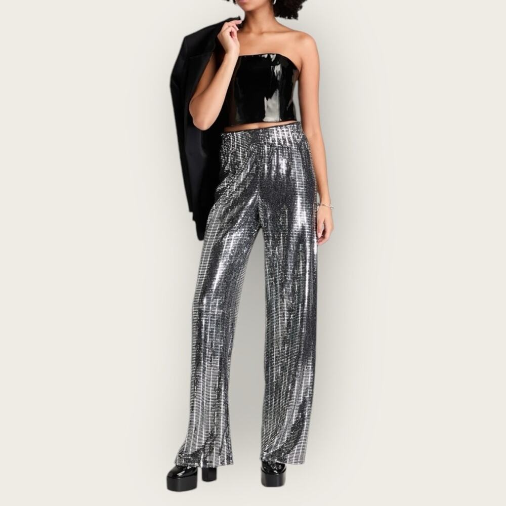NWT | Alice + Olivia by Stacey Bendet | Ceresi Latex Bandeau Top | Black | Sz 0